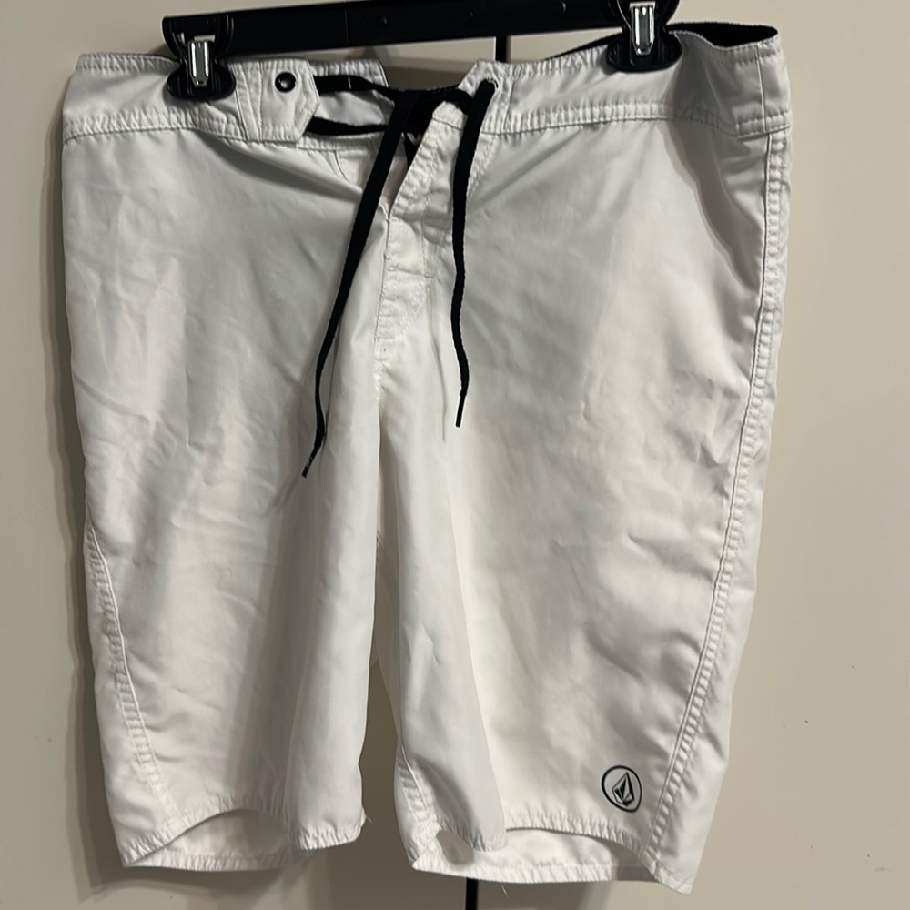 All white Volcom Swim Shorts